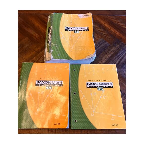 Saxon Math Homeschool 6/5 Text, Solutions Manual, and Tests and Worksheets Set - Picture 1 of 6
